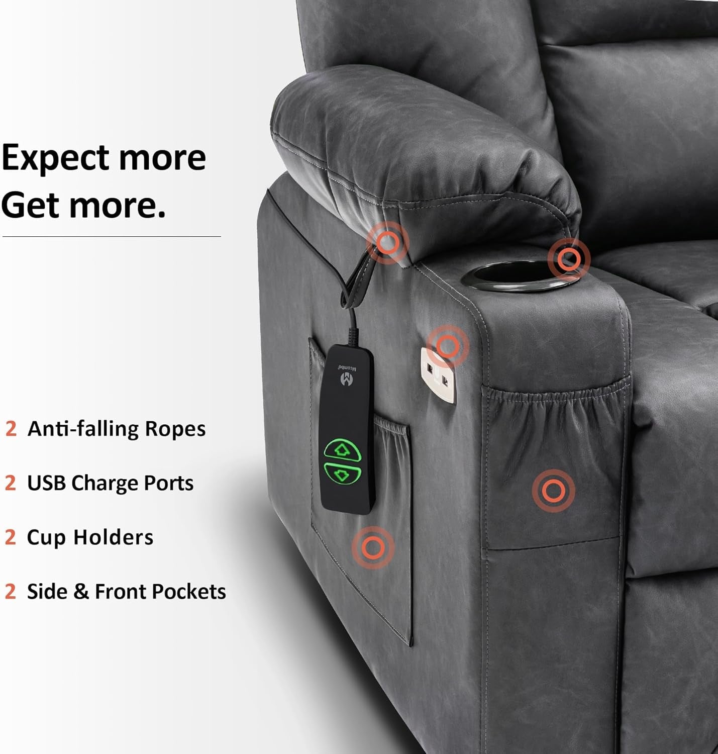 Large Power Lift Recliner Chair With Massage And Heat