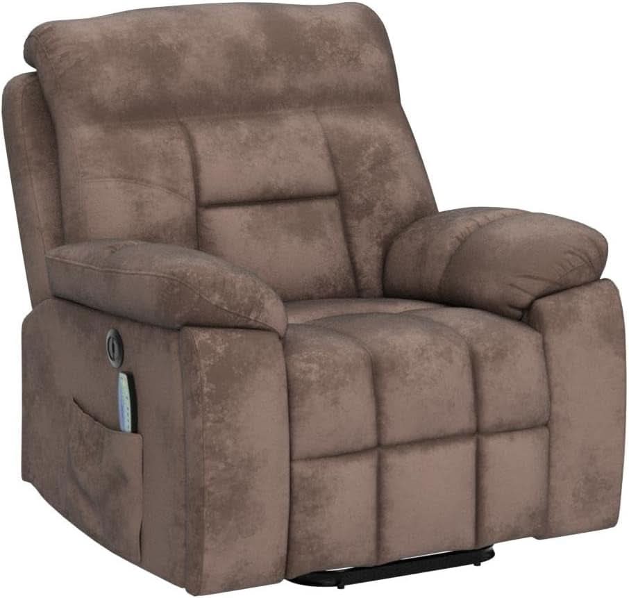 Large Power Recliner With Massage And USB Charging