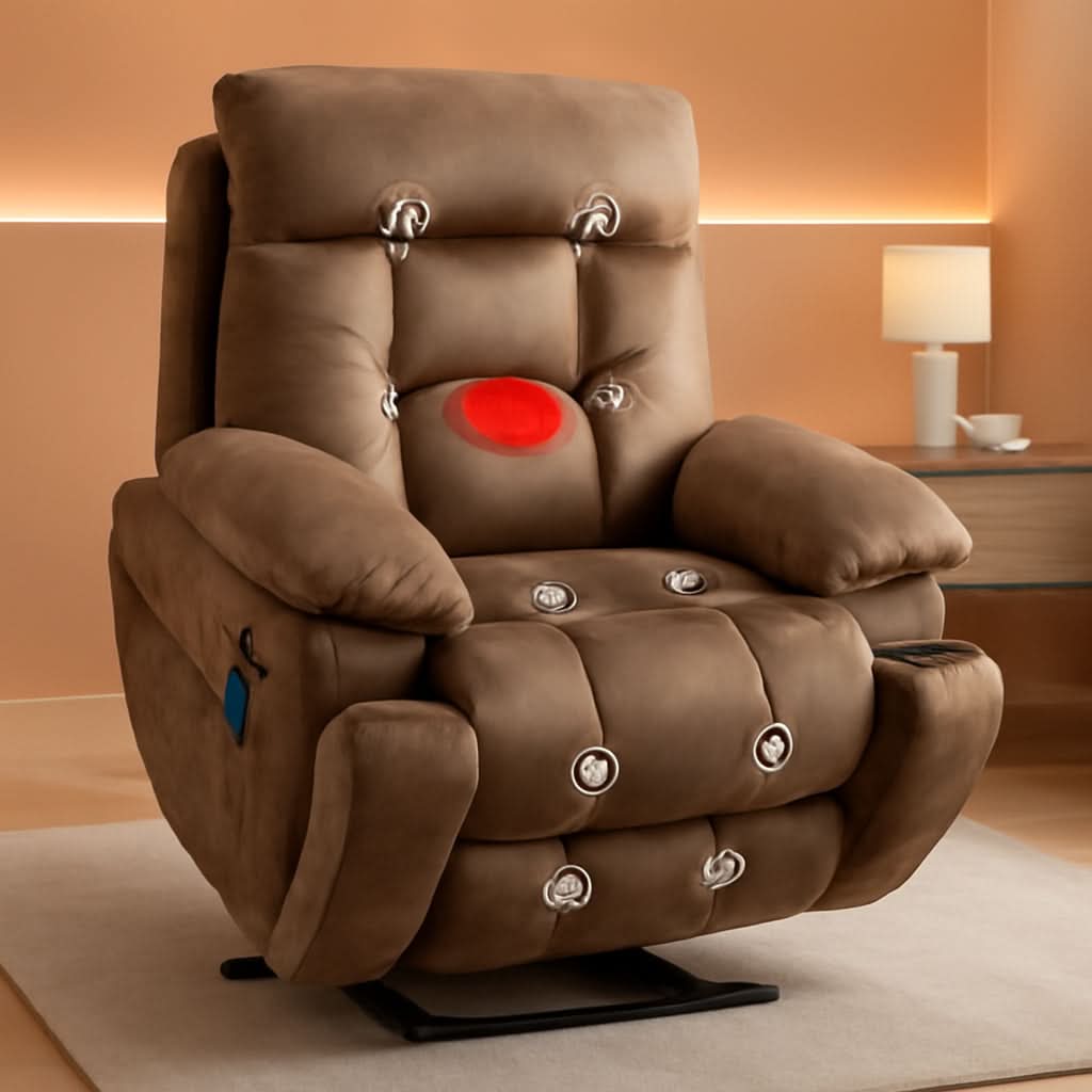 Large Power Recliner With Massage And USB Charging