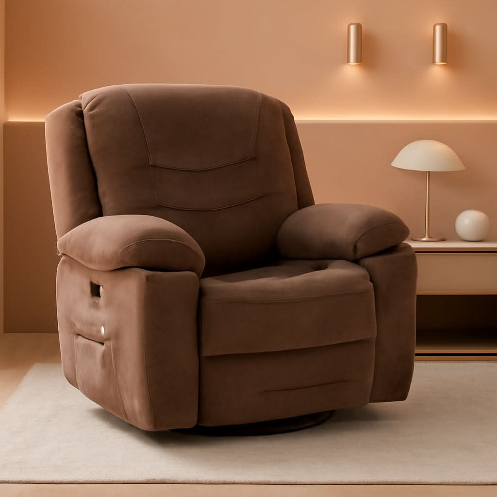 Large Power Recliner With Massage And USB Charging