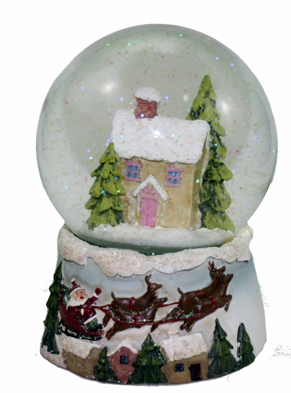 Large Resin Snowman Water Globe - Green