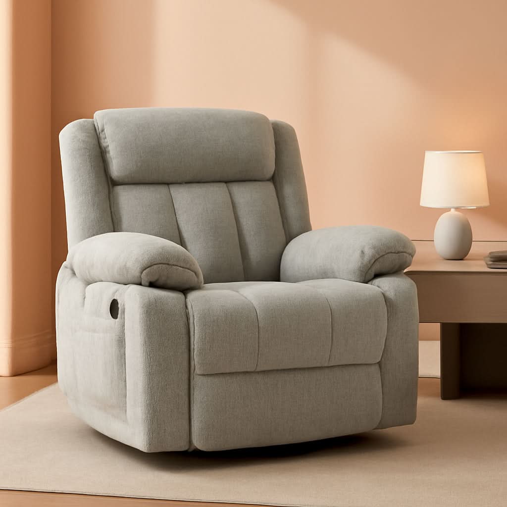 Large Rocker Swivel Recliner Chair With Massage And Heat