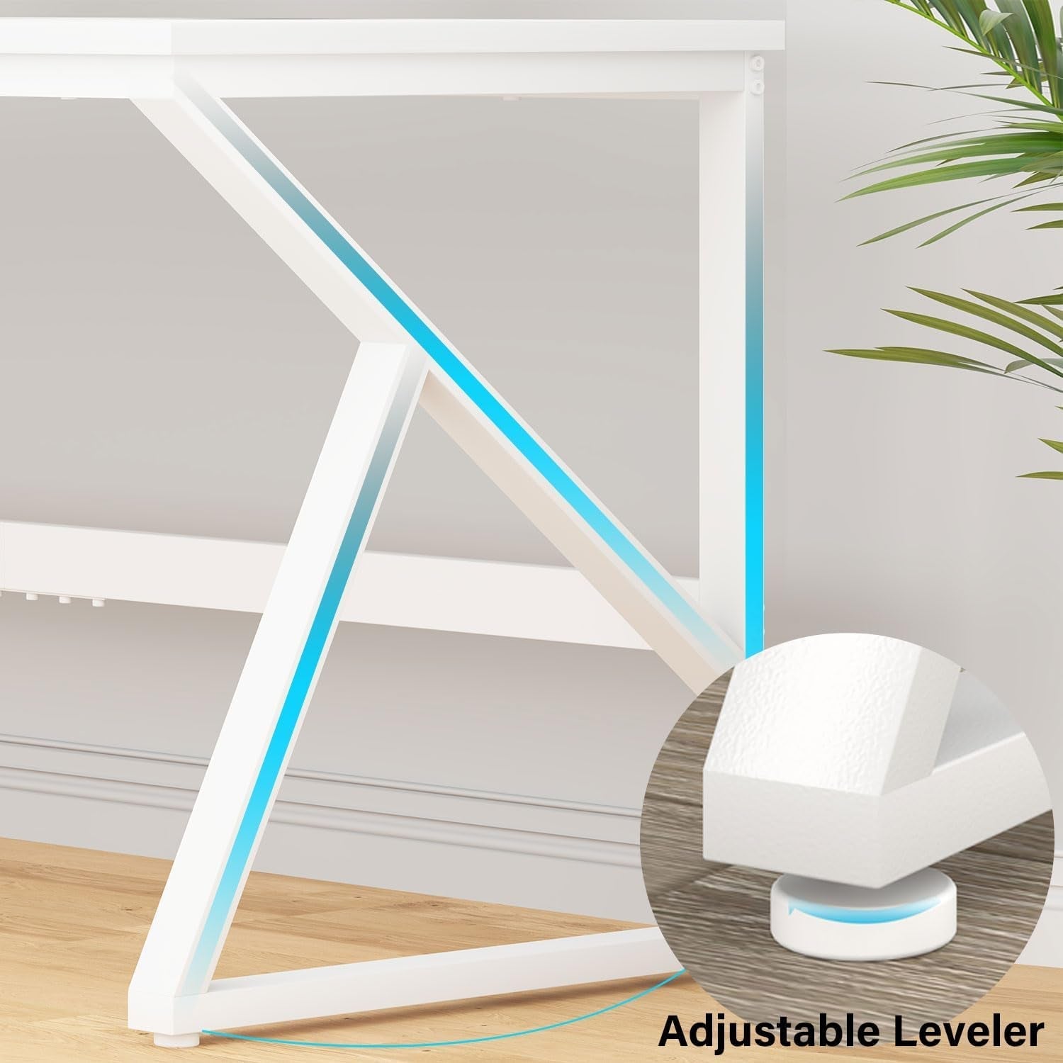 Large White 70 Inch Computer Desk For Home Office Study
