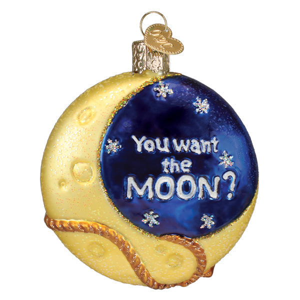 Lasso The Moon Glass Ornament