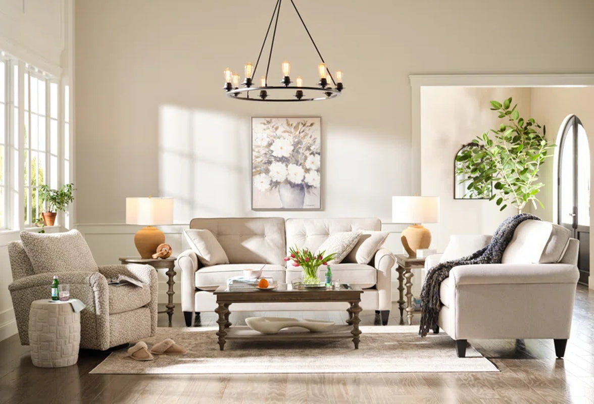 Laurel Sofa With ComfortCore Cushions And Wood Legs