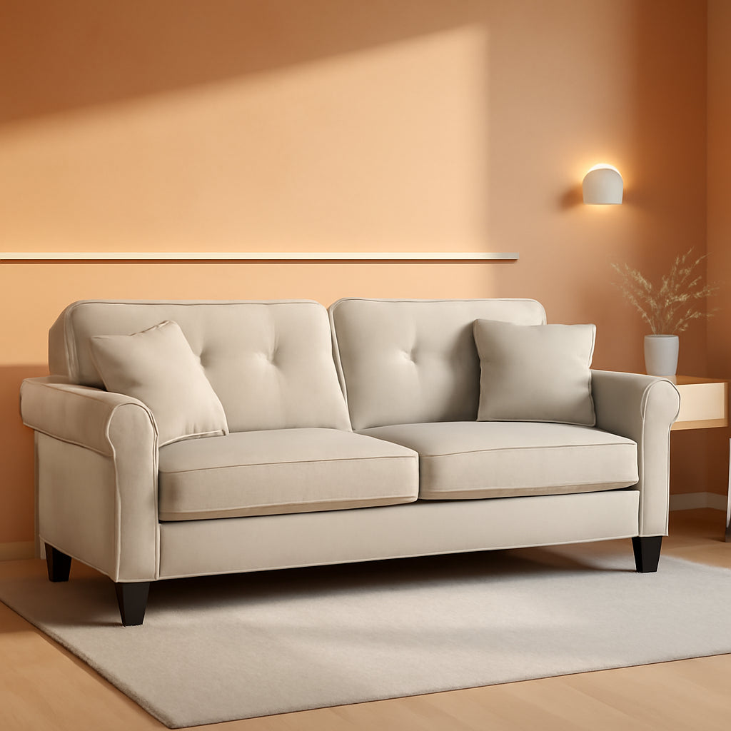 Laurel Sofa With ComfortCore Cushions And Wood Legs