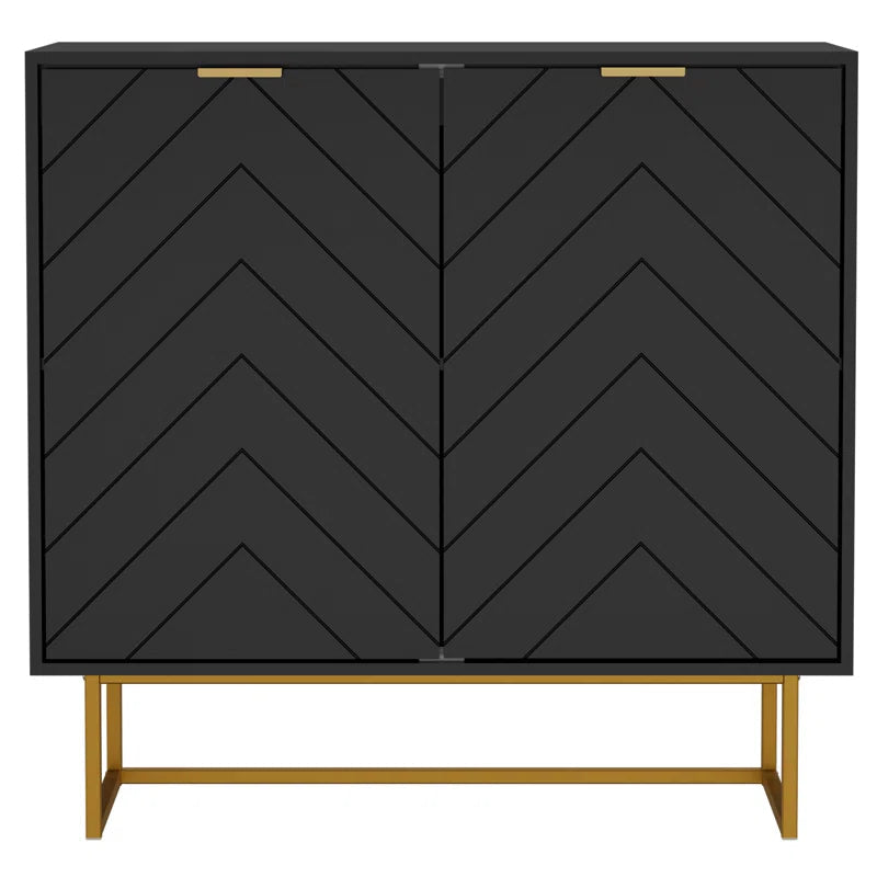 Laurens Two Door Cabinet With Adjustable Shelf Metal Legs