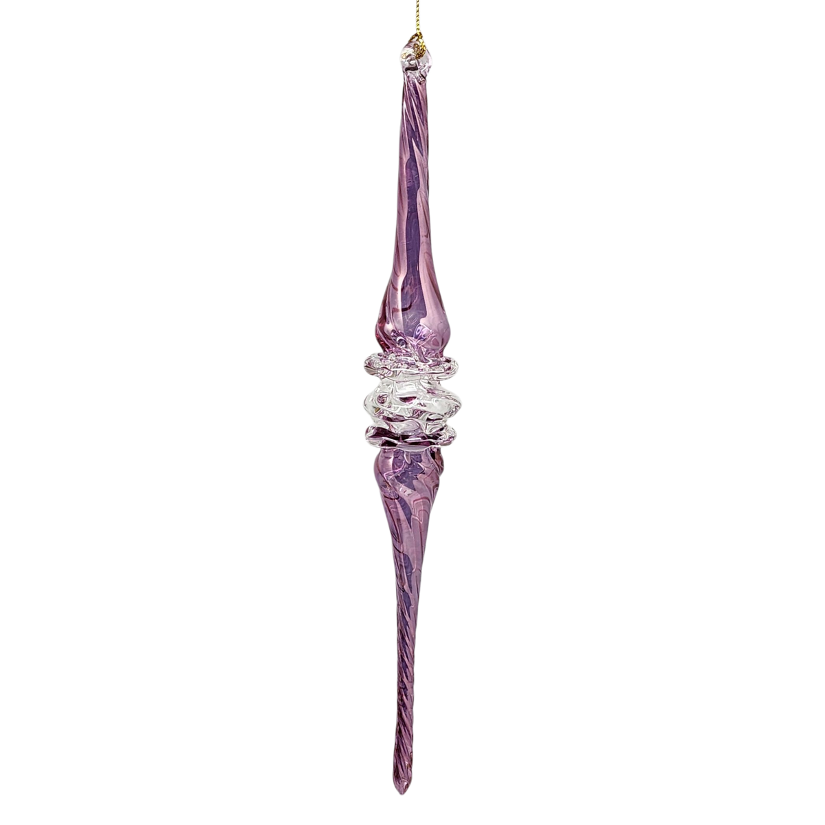 Lavender Twirl Glass Ornament