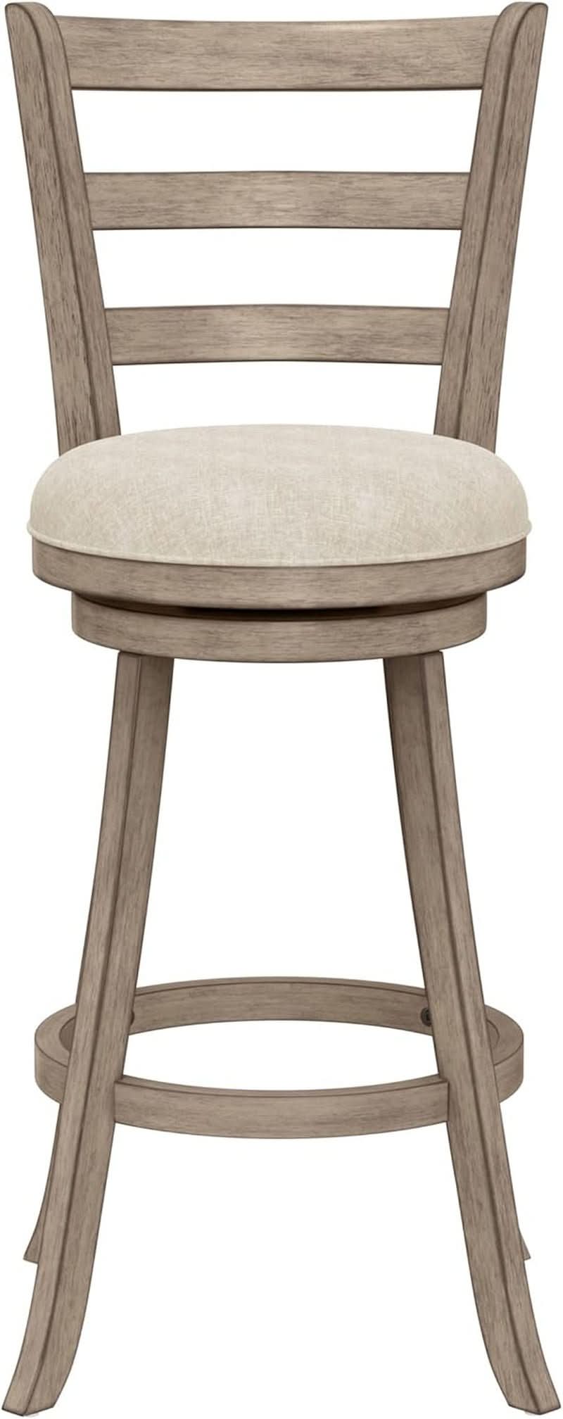 Laymon Modern Wood Bar Height Swivel Stool Gray Brown