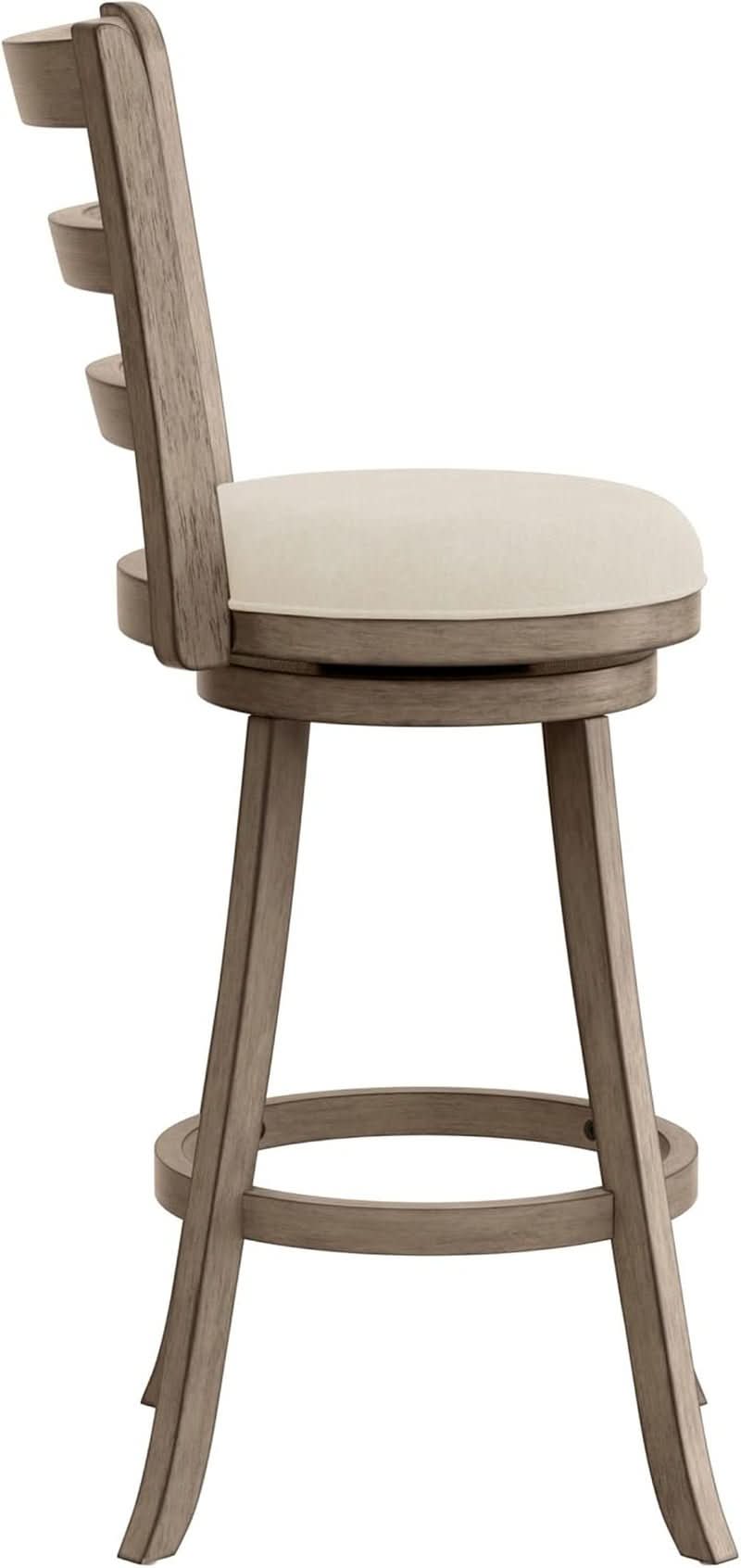 Laymon Modern Wood Bar Height Swivel Stool Gray Brown