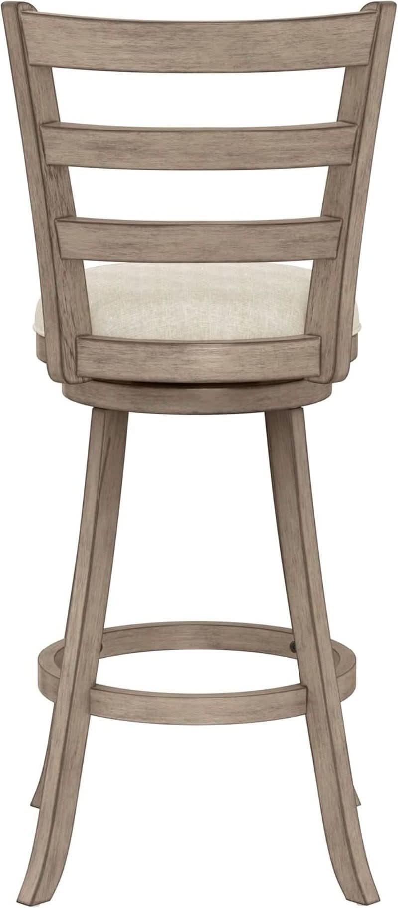 Laymon Modern Wood Bar Height Swivel Stool Gray Brown