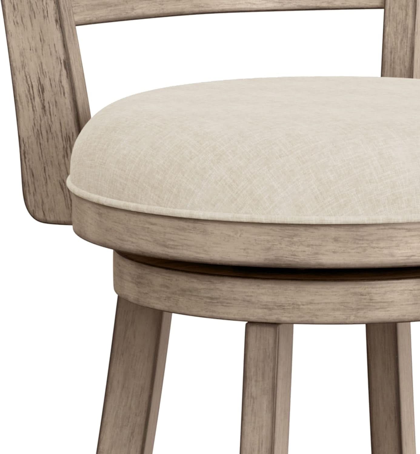 Laymon Modern Wood Bar Height Swivel Stool Gray Brown