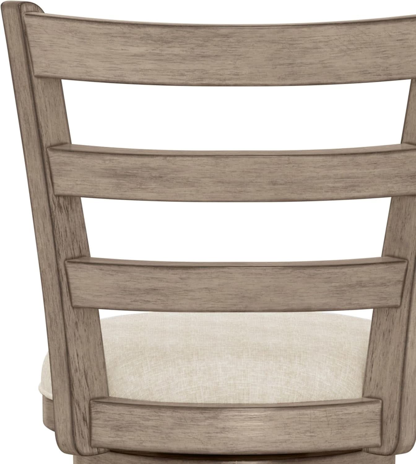 Laymon Modern Wood Bar Height Swivel Stool Gray Brown