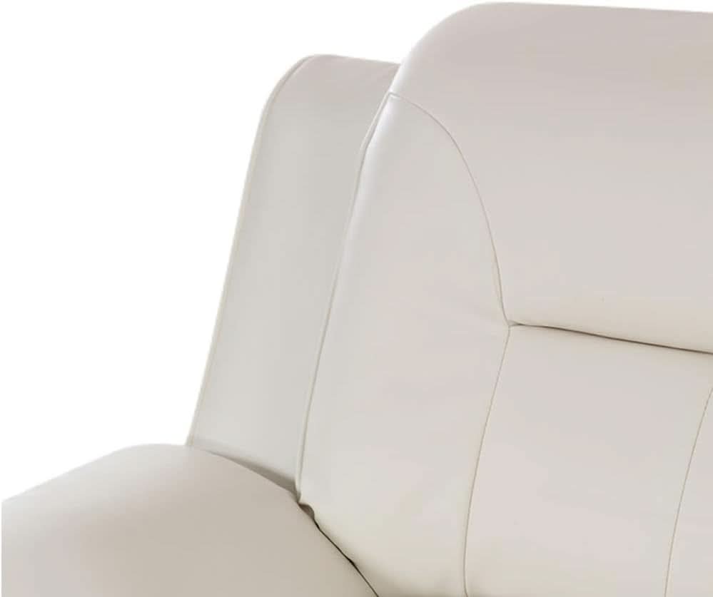 Leather 3 Piece Living Room Set Cream White With 3 Seater Sofa Loveseat And Armchair