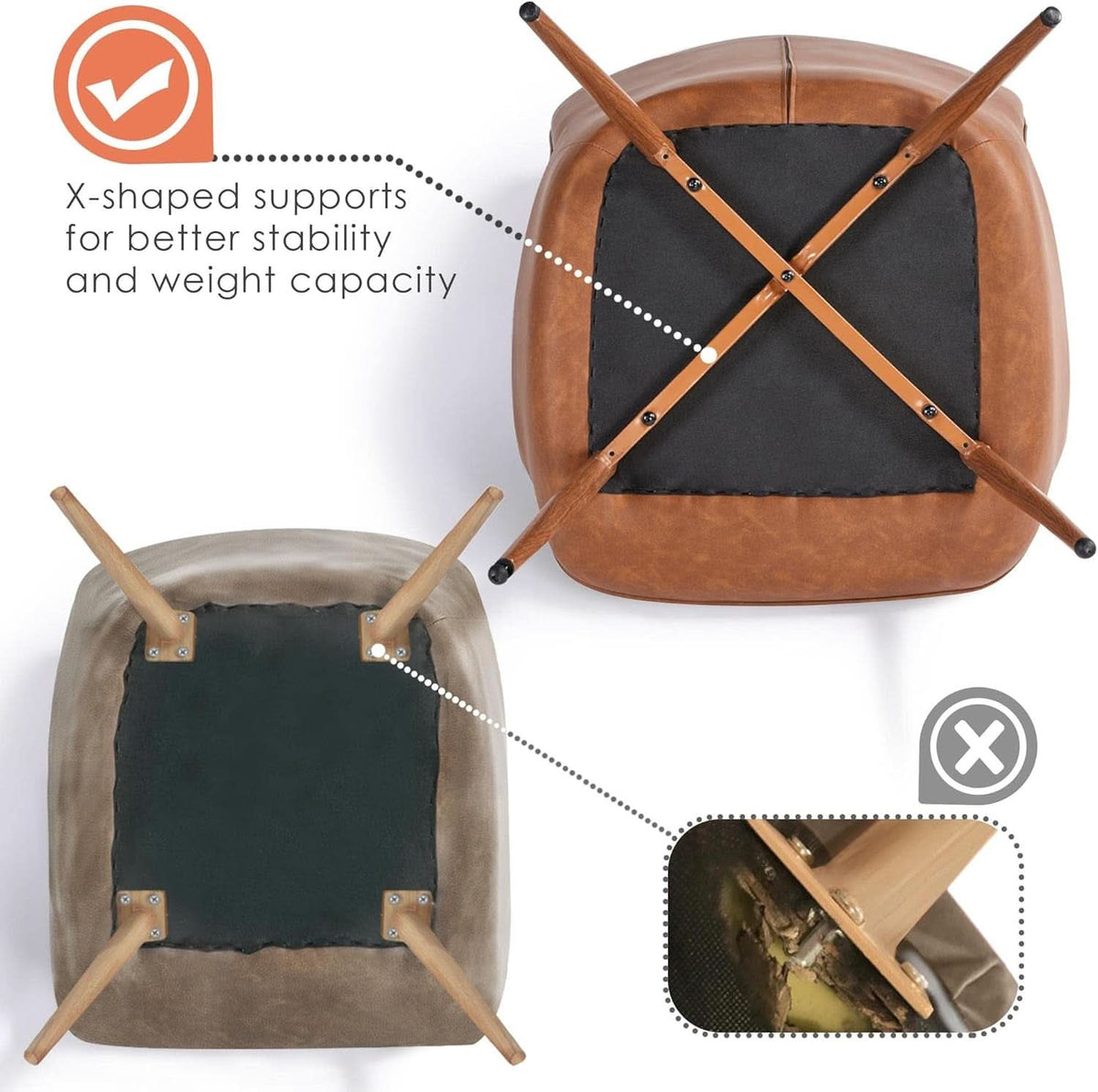 Leather Accent Chair Camel With Metal Legs Living Room