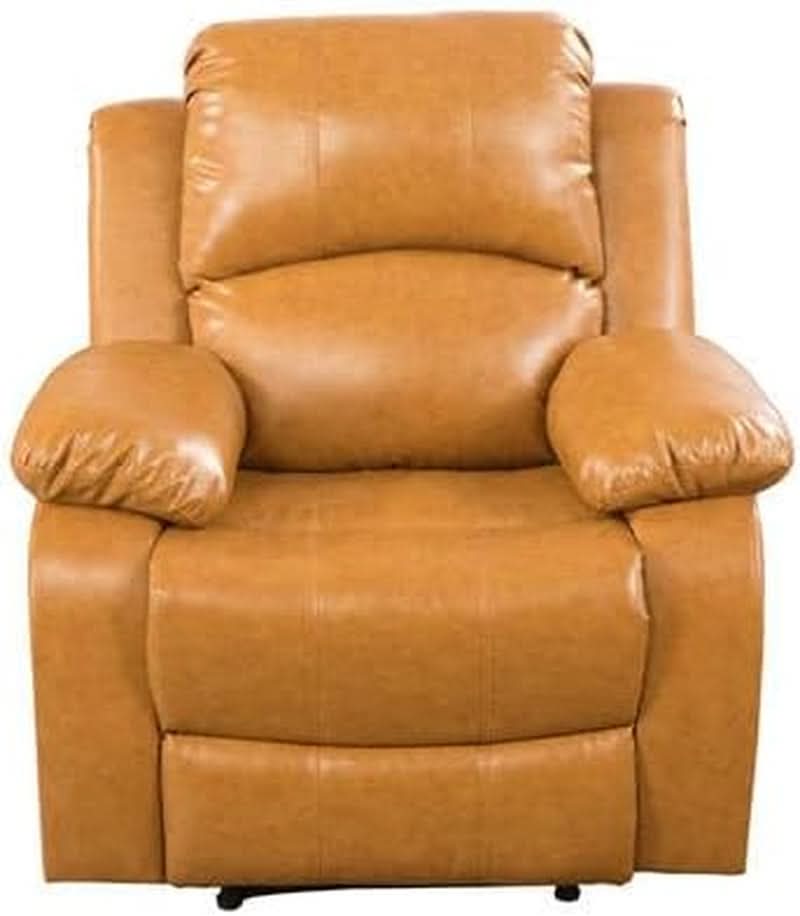 Leather Manual Recliner Sofa Set Ginger 3Piece Living Room