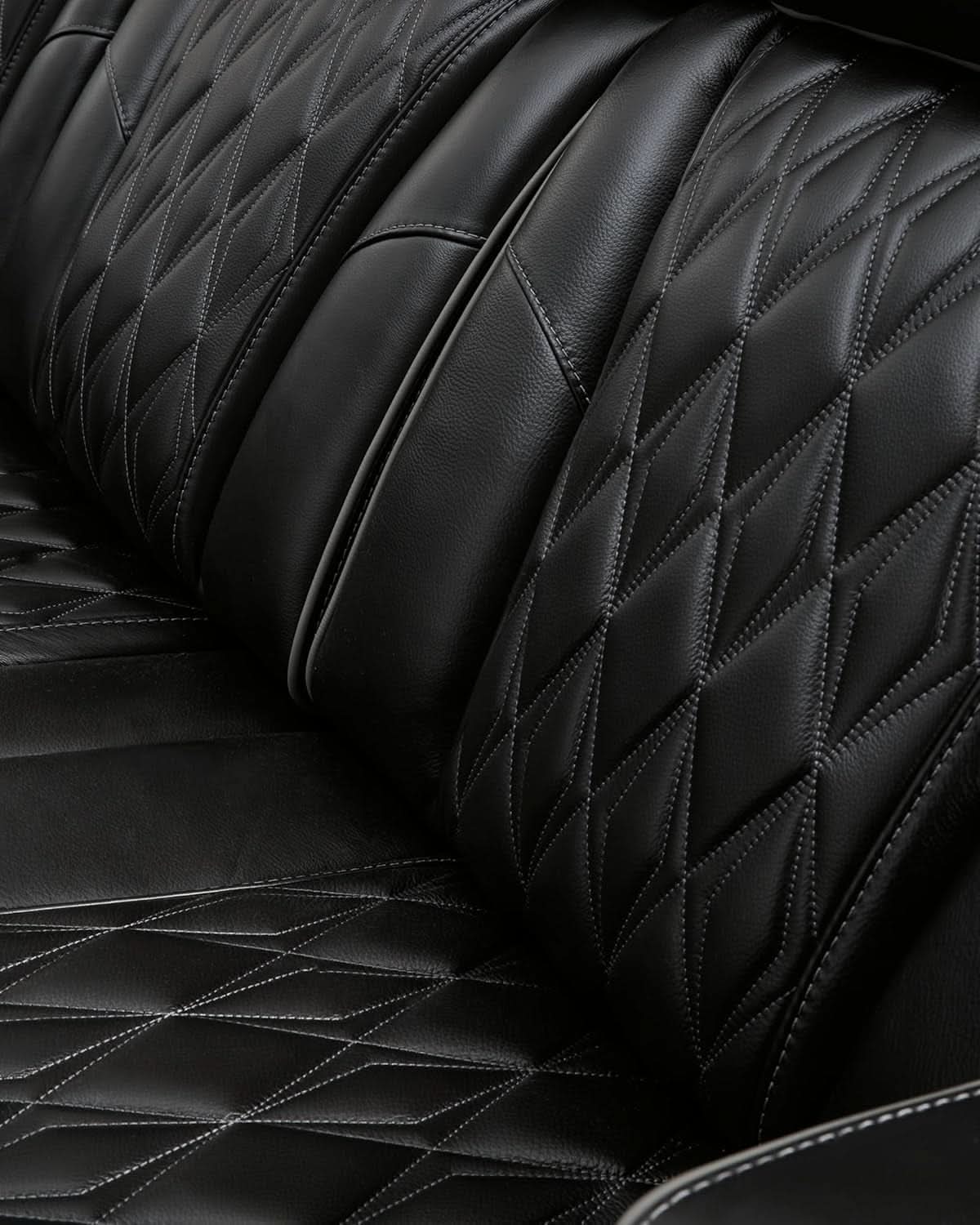 Leather Match Power Reclining Sofa With Adjustable Headrest
