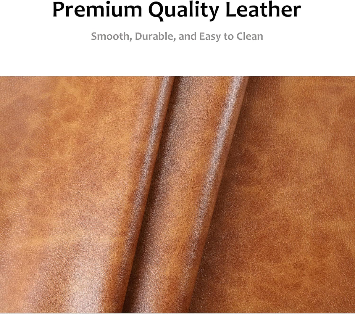 Leather Recliner Chair With Cup Holders Cognac Living Room