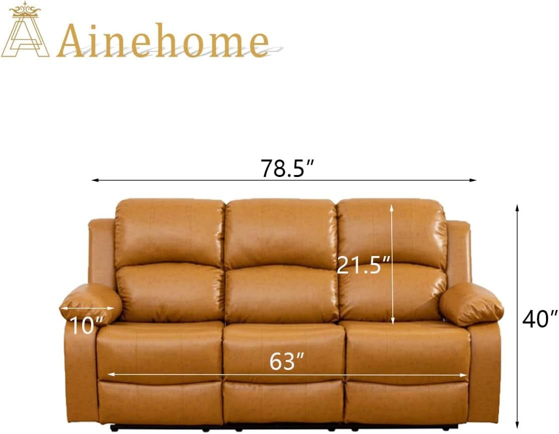 Leather Recliner Sofa Set With Drop Table Ginger 3Seater
