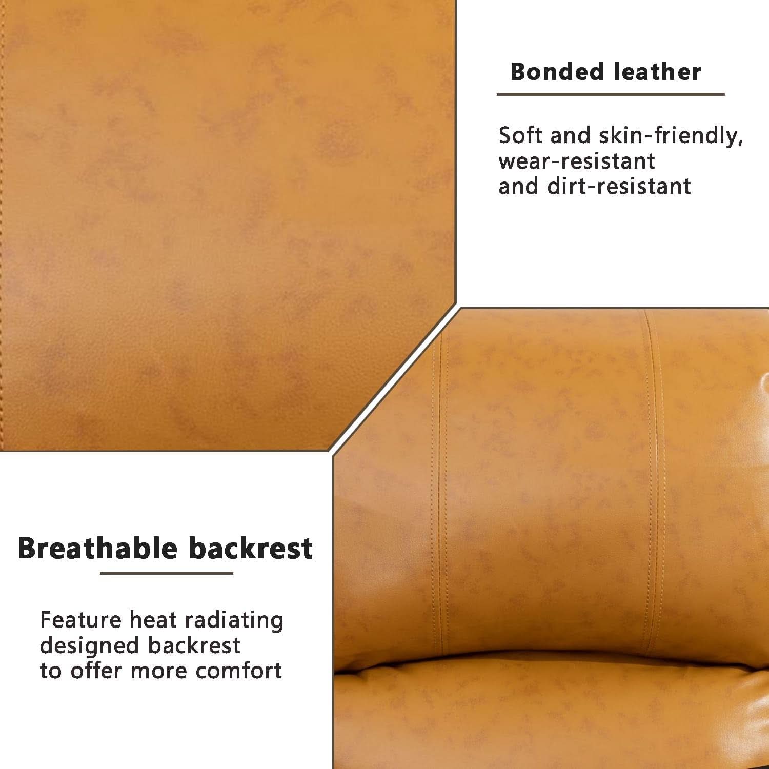 Leather Recliner Sofa Set With Drop Table Ginger 3Seater