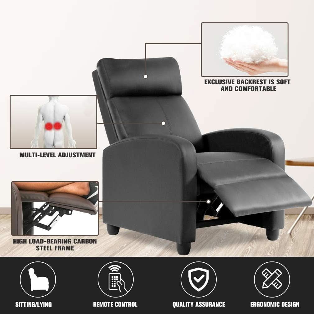 Leather Recliner Sofa With Massage And Heat Therapy
