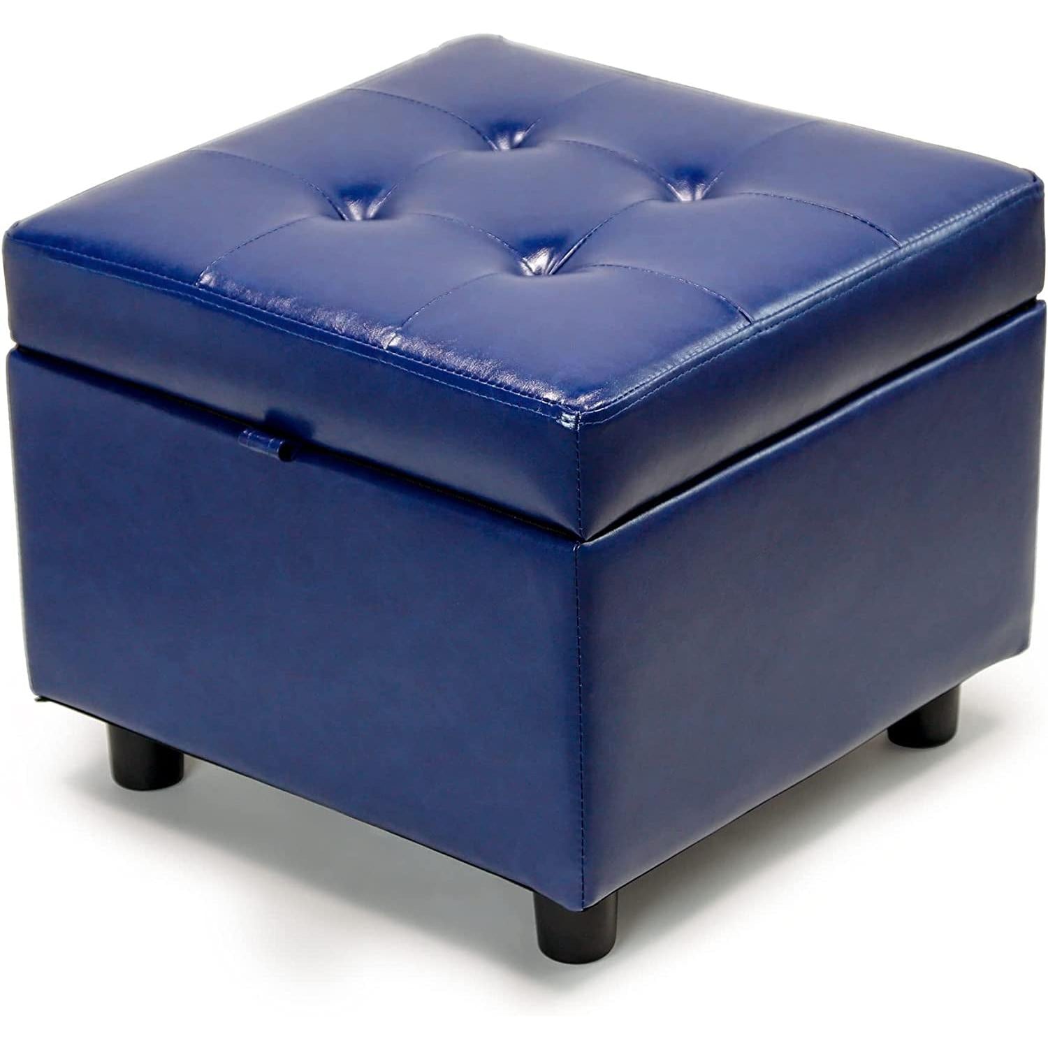 Leather Storage Ottoman Foot Rest Cube For Living Room