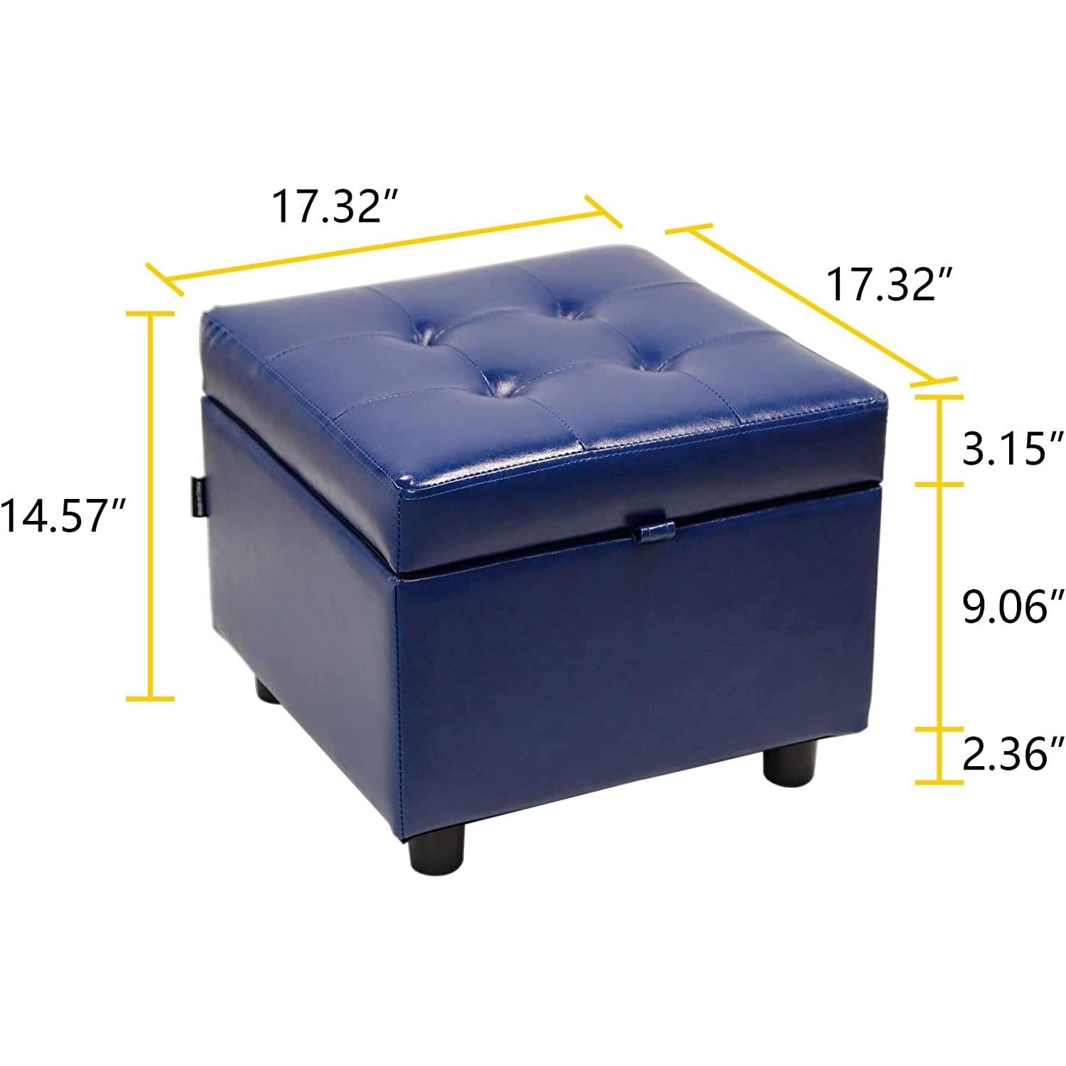 Leather Storage Ottoman Foot Rest Cube For Living Room