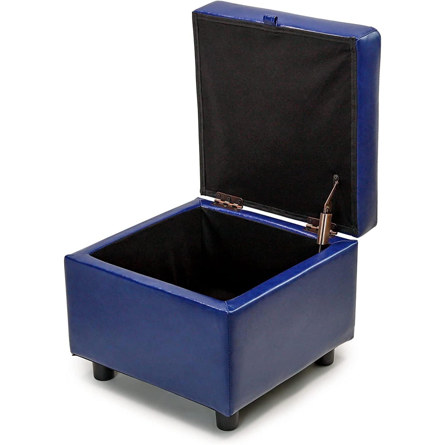 Leather Storage Ottoman Foot Rest Cube For Living Room