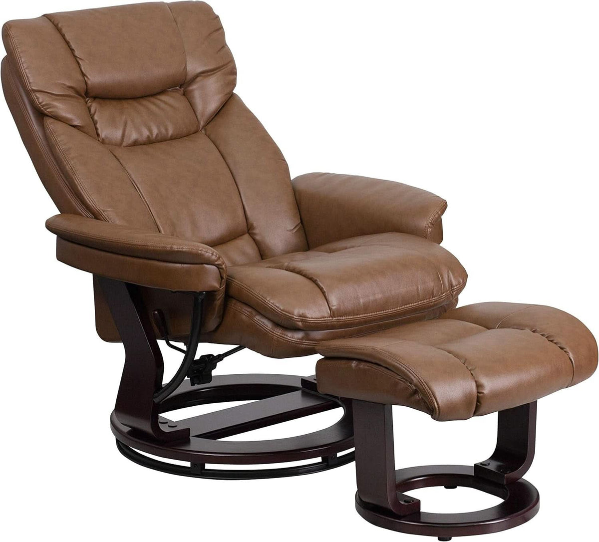 Leathersoft Recliner With Ottoman Palimino Swivel