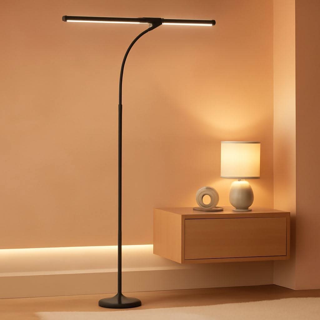 Led Desk Lamp Black Adjustable Gooseneck Dual Head Clip Lamp