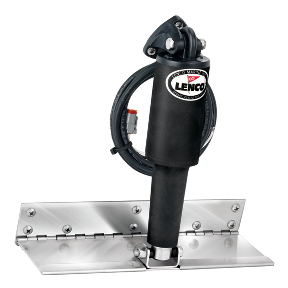 Lenco 4" x 12" Limited Space Trim Tab Kit w/o Switch Kit 12V - Electro-Polished - Short