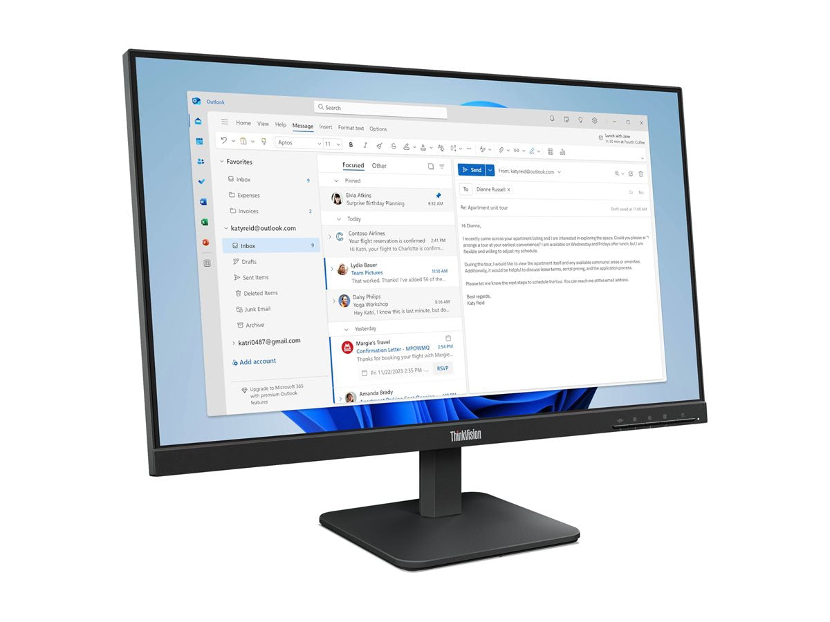 Lenovo 23.8" IPS FHD Monitor 100Hz 99% sRGB Borderless Display