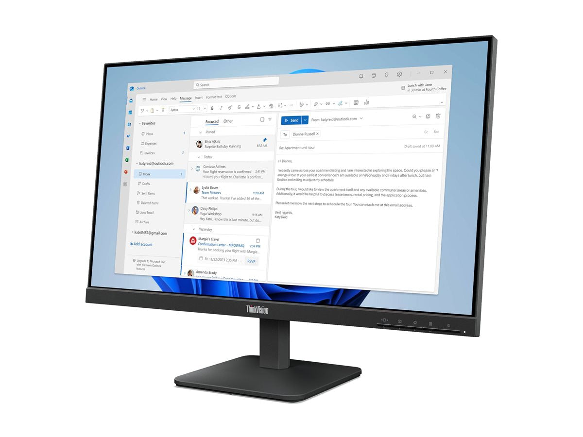 Lenovo 23.8" IPS FHD Monitor 100Hz 99% sRGB Borderless Display