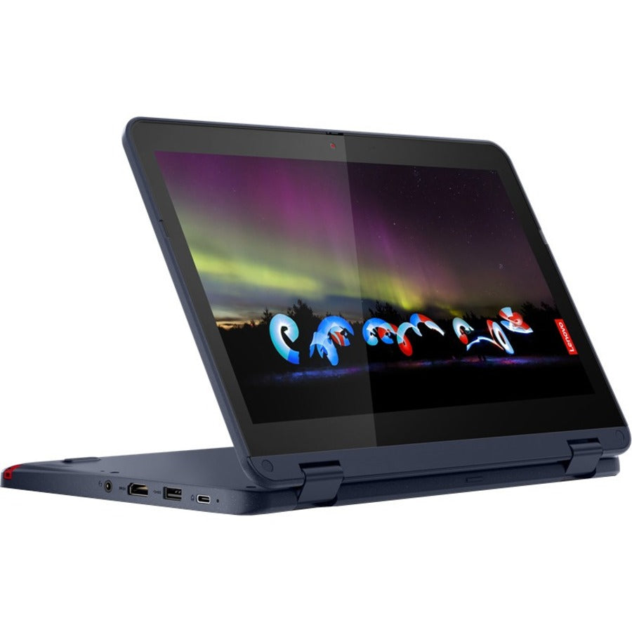 Lenovo 300W Gen 3 82J10026Us 11.6" Touchscreen Convertible 2 In 1 Notebook - Hd - 1366 X 768 - Amd 3015E Dual-Core (2 Core) 1.20 Ghz - 4 Gb Total Ram - 4 Gb On-Board Memory - 128 Gb Ssd - Abyss Blue