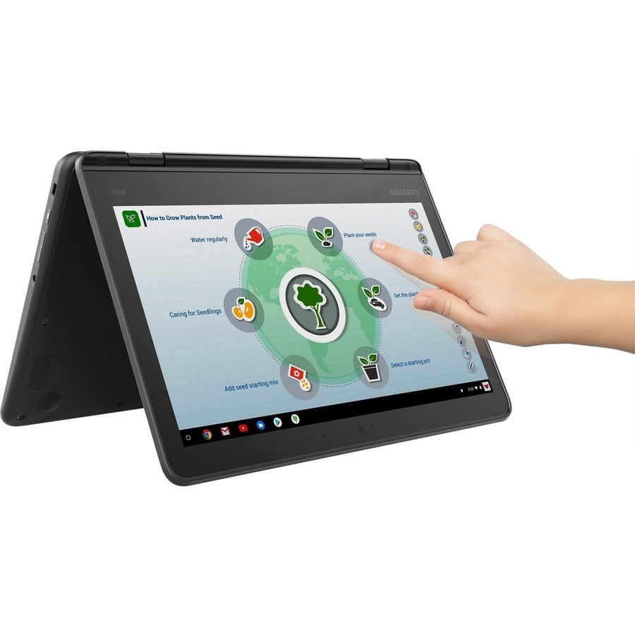 Lenovo 300e Chromebook 2nd Gen 81MB006RUS 11.6 Touchscreen Chromebook - HD - Intel Celeron N4120 - 8 GB - 64 GB Flash Memory - English Keyboard - Black"