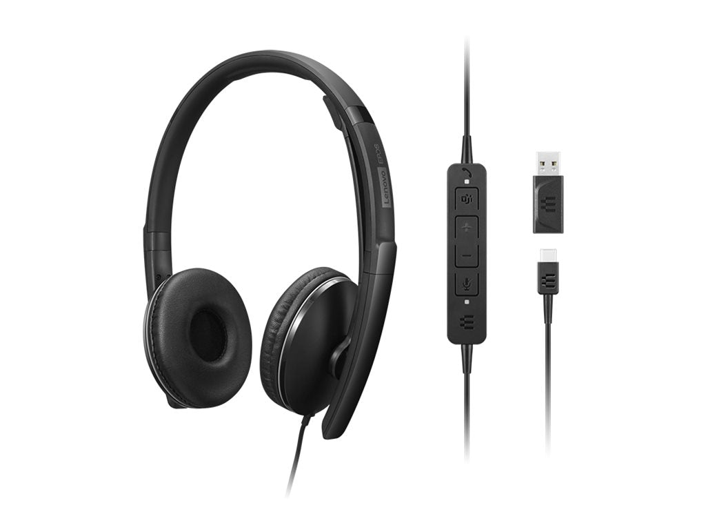 Lenovo Gen 2 - Headset - on-ear - wired - USB-A - black 4XD1P83425