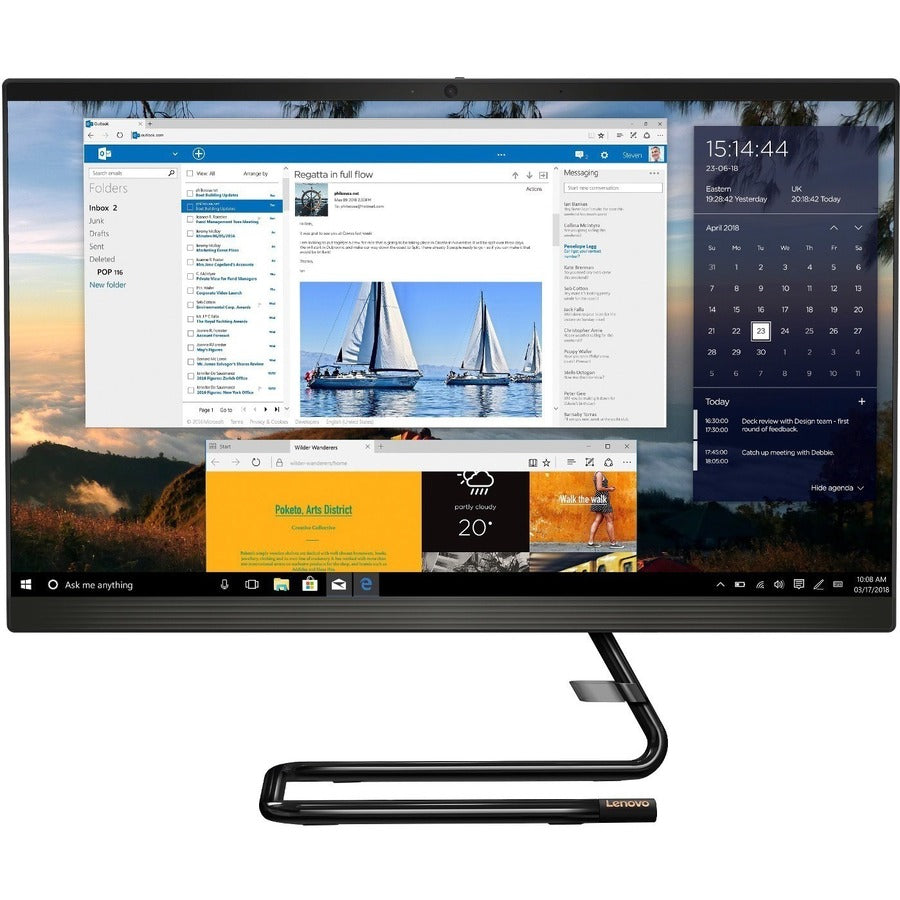 Lenovo-IMSourcing IdeaCentre 3 24IMB05 F0EU00R2US All-in-One Computer - Intel Core i5 10th Gen i5-10400T - 16 GB - 1 TB HDD - 256 GB SSD - 23.8 Full HD - Desktop - Business Black"