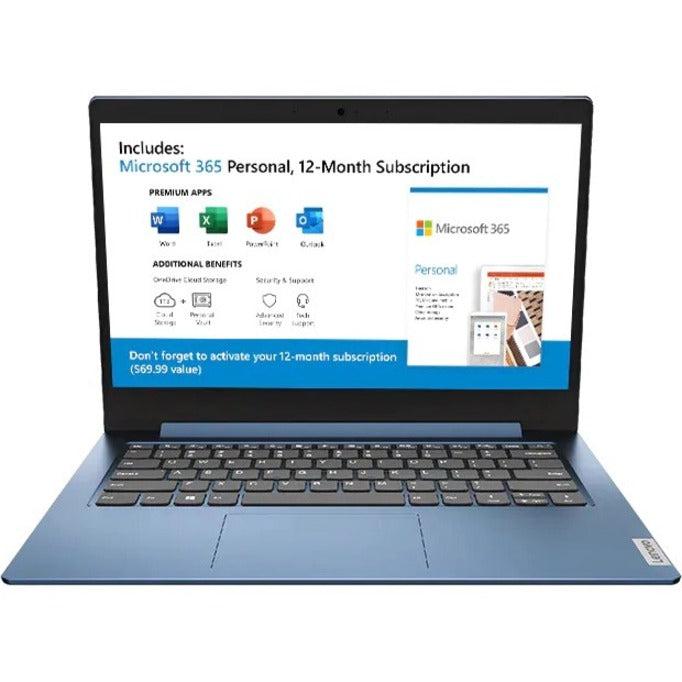 Lenovo-IMSourcing IdeaPad 1 14ADA05 82GW009VUS 14" Notebook - Full HD - 1920 x 1080 - AMD Athlon Silver 3050e Dual-core (2 Core) 1.40 GHz - 4 GB Total RAM - 128 GB SSD - Ice Blue