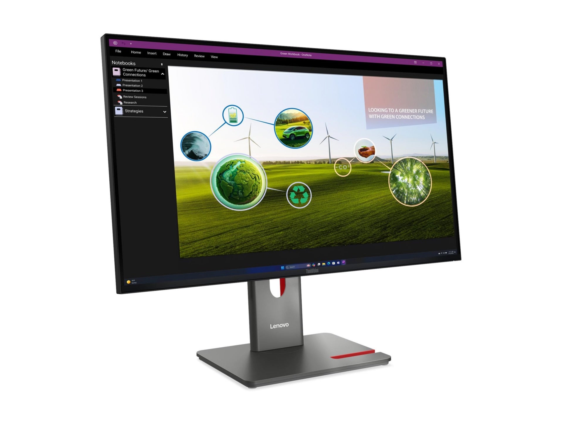 Lenovo P27Q-40 27" QHD IPS Monitor with HDR10 & LTPS Stand for Professionals