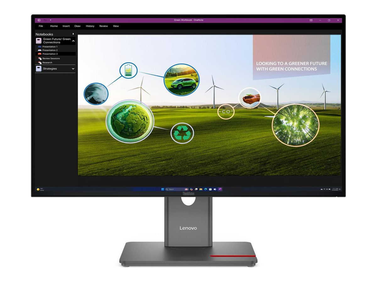 Lenovo P27Q-40 27" QHD IPS Monitor with HDR10 & LTPS Stand for Professionals
