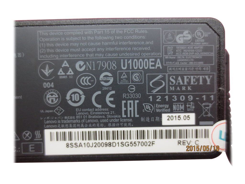 Lenovo - Power adapter - AC 100-240 V - 65 Watt - FRU - for ThinkCentre M600