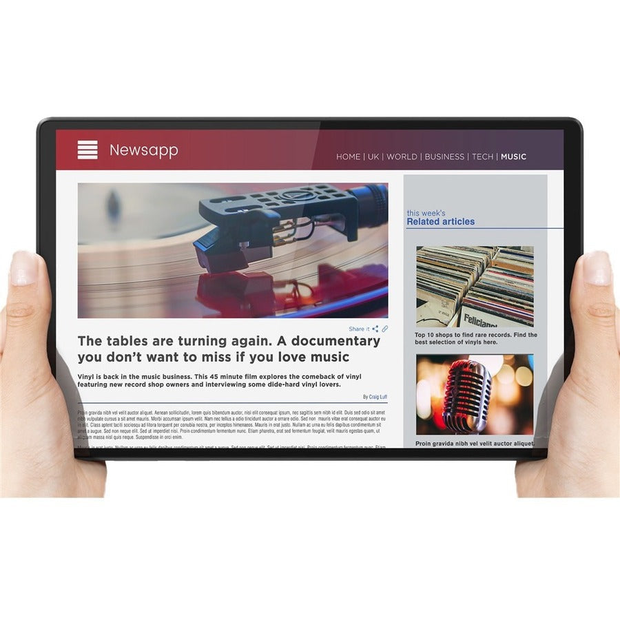 Lenovo Smart Tab M10 TB-X606FA Tablet - 10.3" WUXGA - Cortex A53 Octa-core (8 Core) 2.30 GHz Quad-core (4 Core) 1.60 GHz - 4 GB RAM - 128 GB Storage - Android 9.0 Pie - Platinum Gray