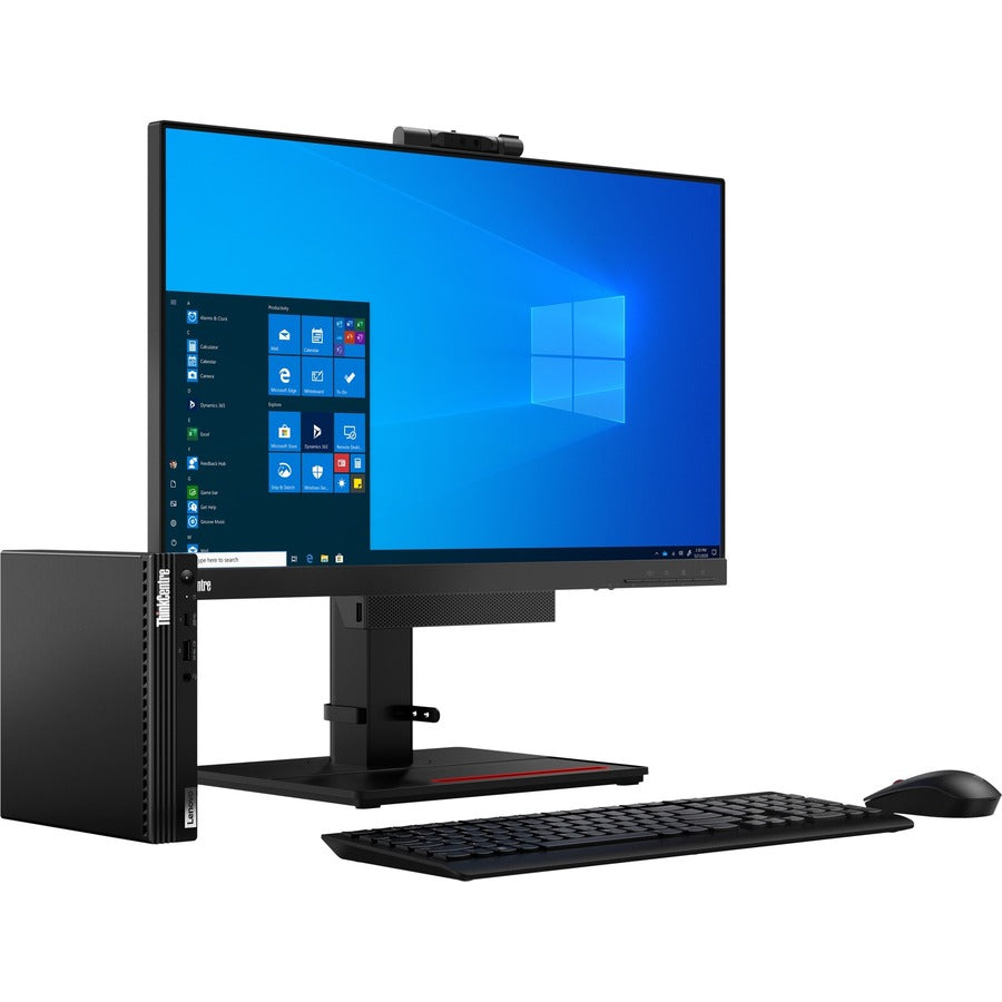 Lenovo ThinkCentre M80q 11DN0097US Desktop Computer - Intel Core i3 10th Gen i3-10100T Quad-core (4 Core) 3 GHz - 8 GB RAM DDR4 SDRAM - 128 GB M.2 PCI Express NVMe 3.0 x2 SSD - Tiny - Black