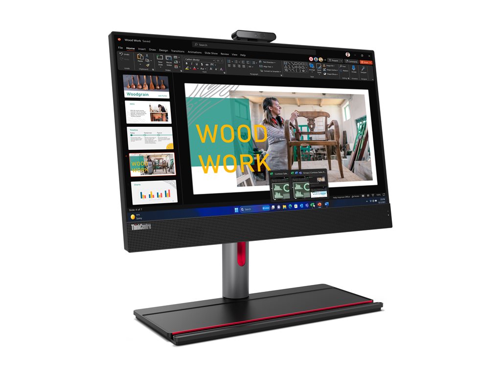 Lenovo ThinkCentre M90a Gen 5 12SH - All-in-one with UltraFlex V Stand - Core i3 i3-14100 / up to 4.7 GHz - RAM 8 GB - SSD 256 12SH001NUS