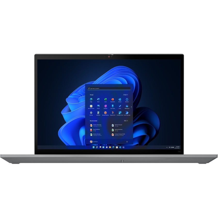 Lenovo ThinkPad T16 Gen 1 21BV00GJUS 16 Touchscreen Notebook - WUXGA - Intel Core i7 12th Gen i7-1260P - 16 GB - 512 GB SSD - English Keyboard - Storm Gray"