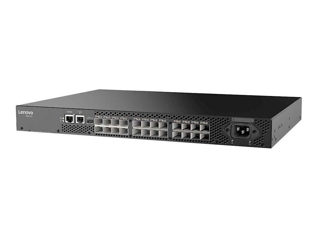 Lenovo ThinkSystem DB610S - Switch - managed - 24 x 32Gb Fibre Channel SFP+ - desktop, rack-mountable - with 24x 32 Gbps SWL 7D8PA003WW