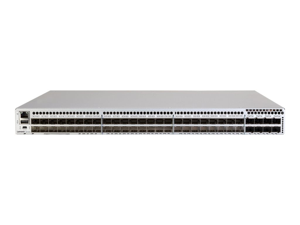 Lenovo ThinkSystem DB720S - Switch - managed - 24 x 64Gb Fibre Channel SFP+ - desktop, rack-mountable - with 24x 64 Gbps SW SFP+ 7D5JA001WW