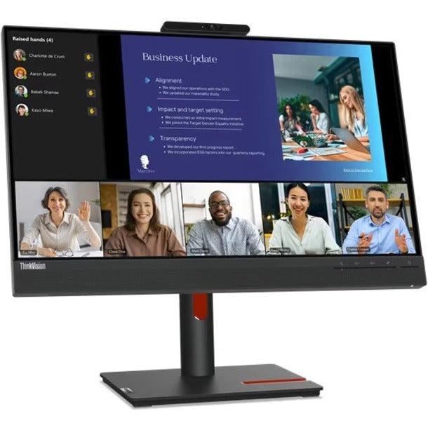 Lenovo ThinkVision 23.8" Webcam Full HD LCD Monitor - 16:9 - Raven Black