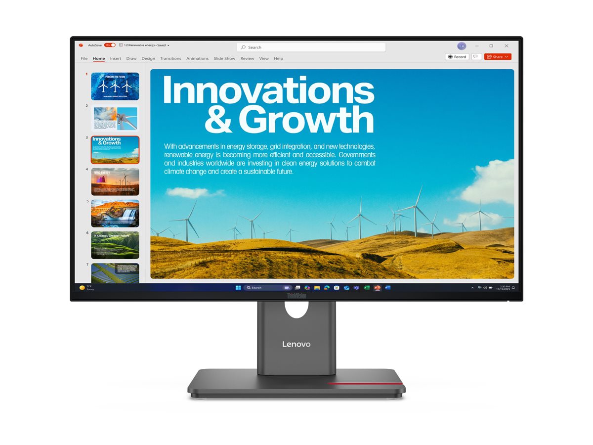 Lenovo ThinkVision P24QD-40 23.8" QHD Monitor HDR10 for Professionals