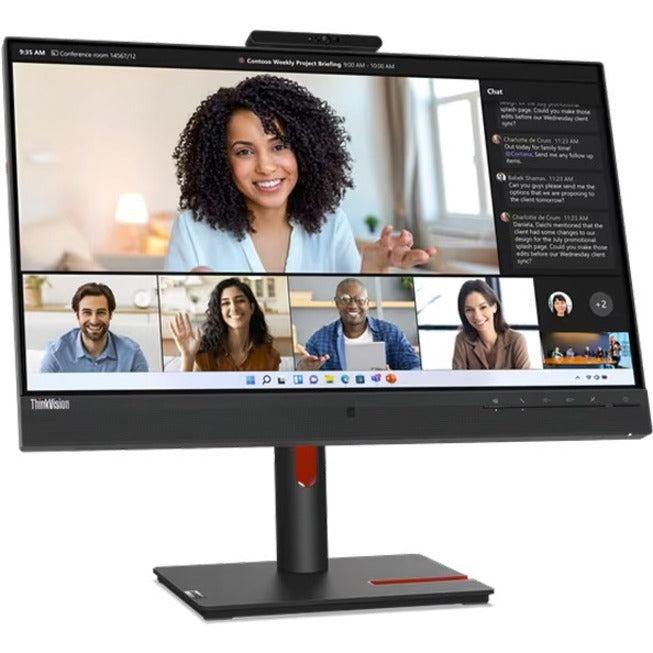 Lenovo ThinkVision T24mv-30 23.8" Webcam Full HD LCD Monitor - 16:9 - Raven Black